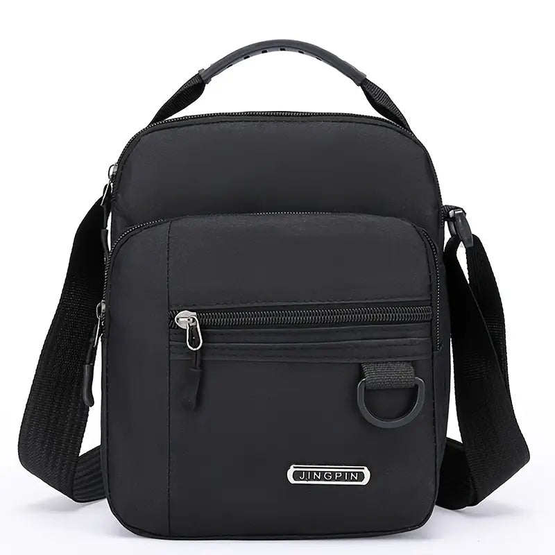 Sac bandoulière homme en cuir PU Mallette compacte multifonction avec poches zippées et design élégant
