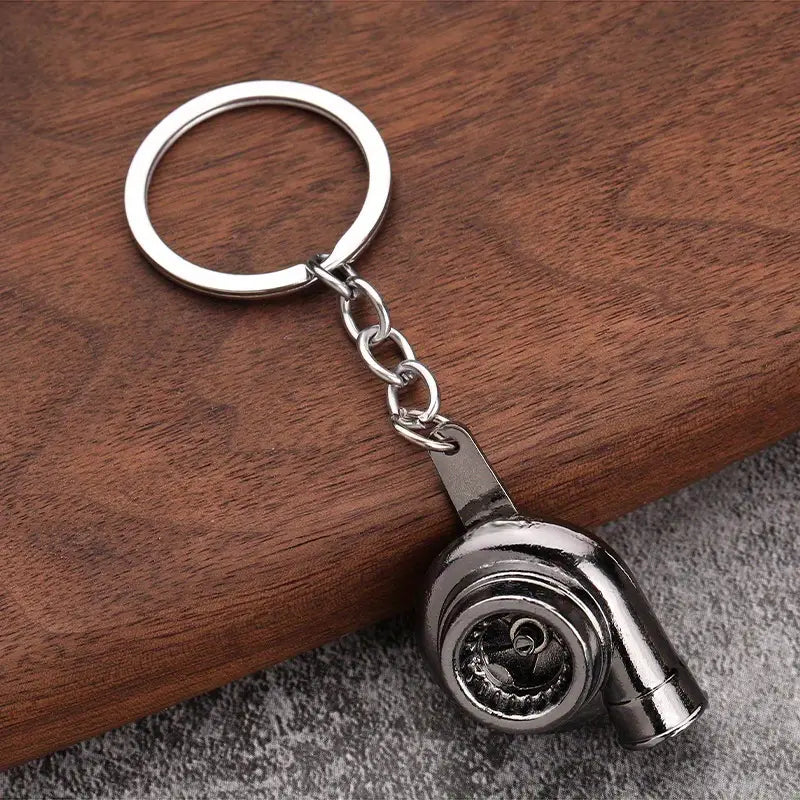 Porte-clés turbo voiture en métal – Breloque mécanique sportive pour homme
