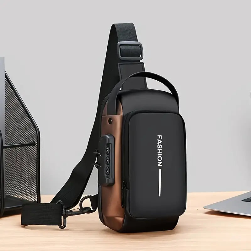 Sac bandoulière homme imperméable avec port USB – Design moderne et grande capacité