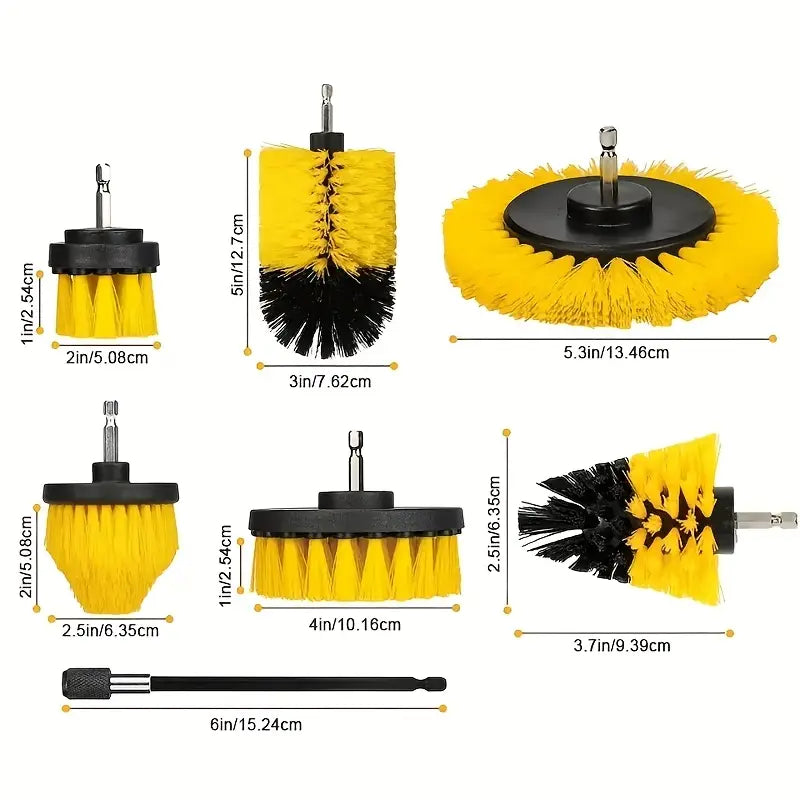 Brosses de nettoyage voiture pour perceuse – Kit 3/7 pièces multifonctions pour entretien intérieur et sièges