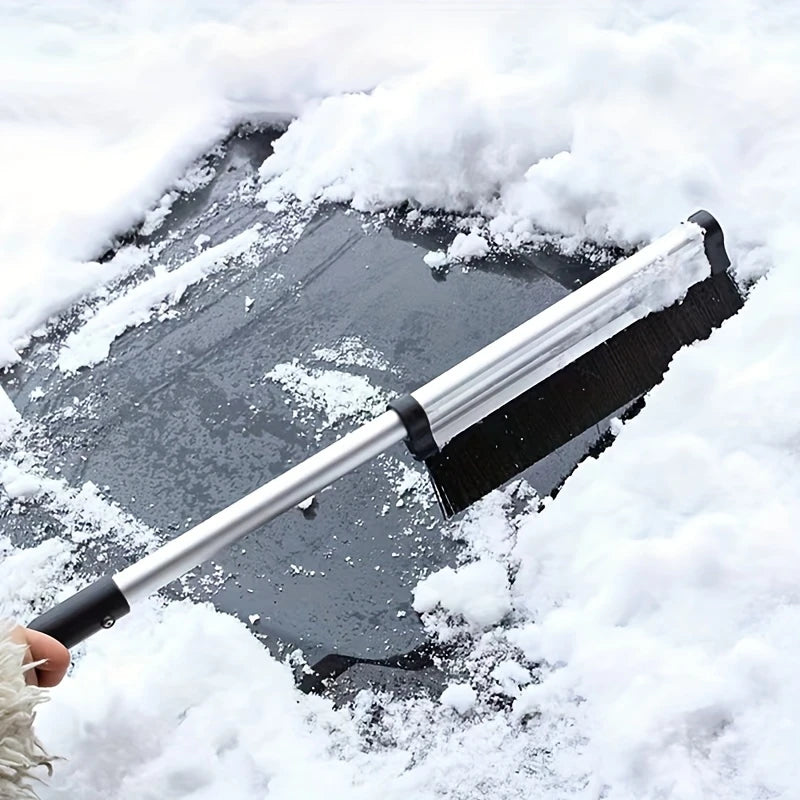 Brosse et Grattoir à Neige pour Voiture – Manche Long Aluminium, Idéal pour Pare-Brise et Vitres