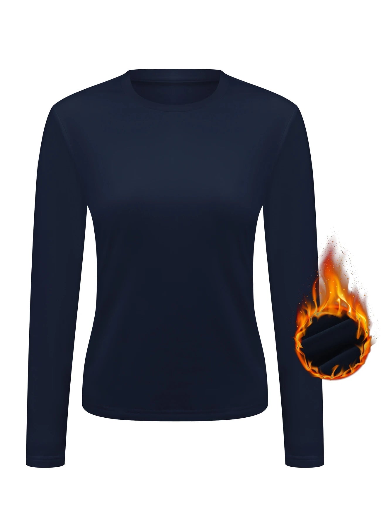 Tee-Shirt Thermique Femme Manches Longues – Haut Hiver Chaud Doublé Polaire