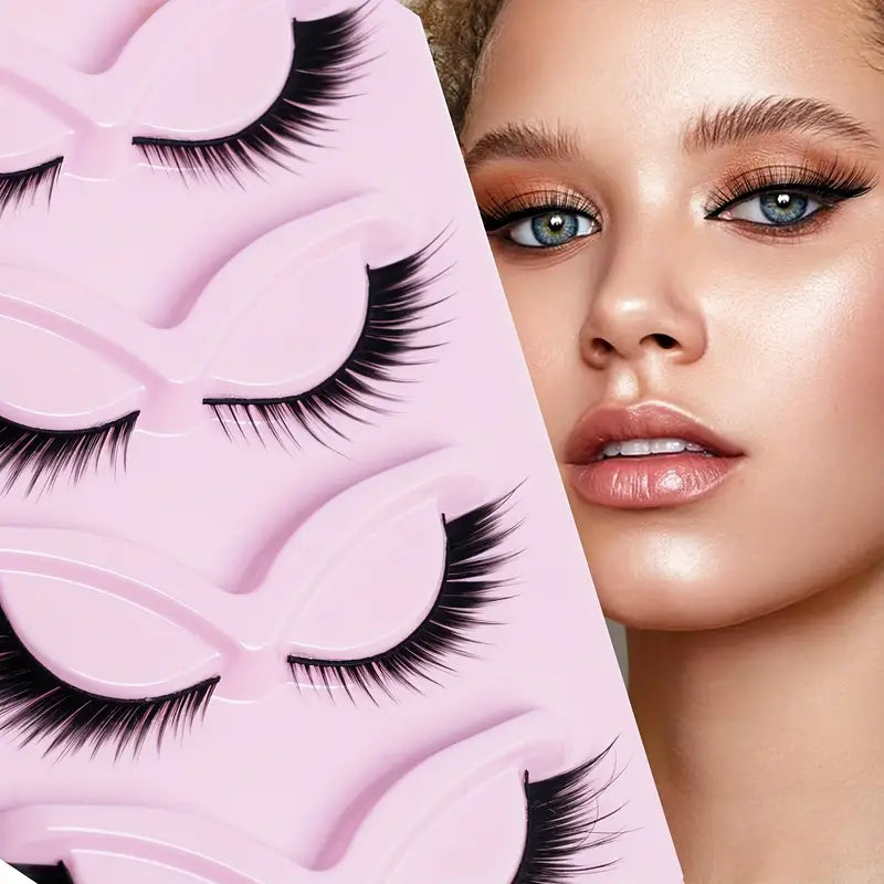 Faux Cils Naturels 3D – Pack de 5 Paires Ultra-Légers Réutilisables pour un Regard Intense et Glamour