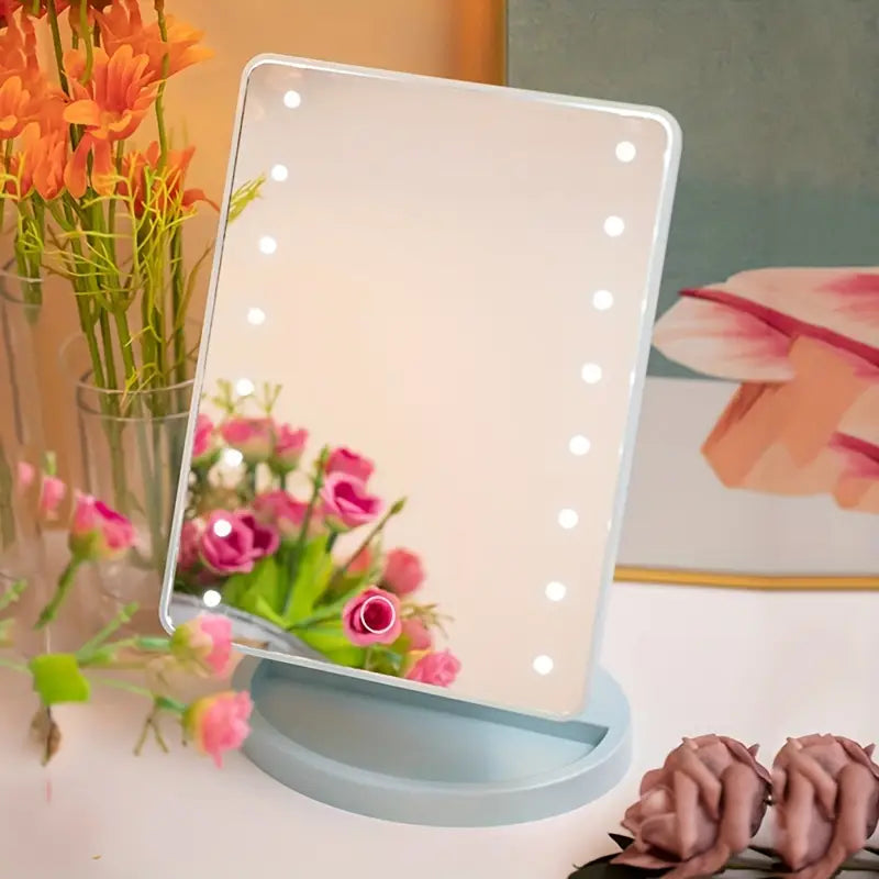 Miroir de Maquillage LED avec Éclairage Intégré – Design Élégant et Rotation Ajustable pour Coiffure & Beauté