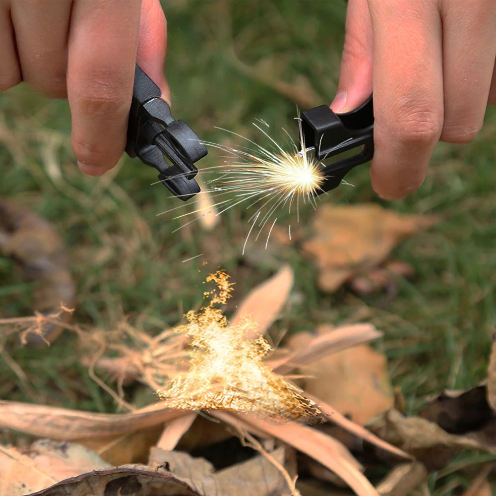 Bracelet de Survie Paracorde 5 en 1 – Boussole, Sifflet, Pierre à Feu & Couteau