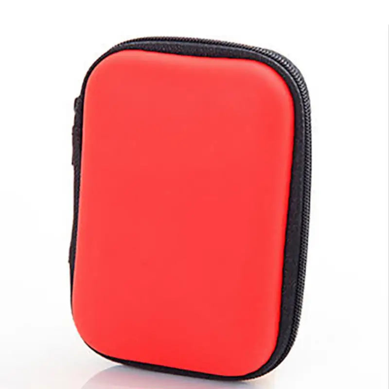 Étui Rigide Rouge pour Accessoires – Pochette Compacte Antichoc et Imperméable avec Fermeture Zippée