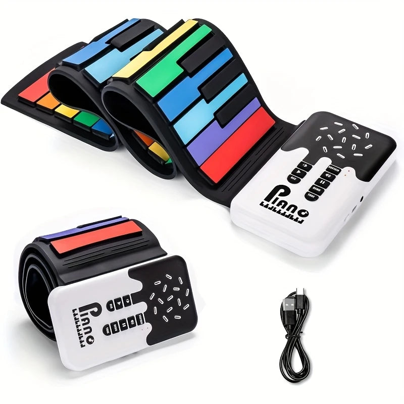 Piano électronique souple 49 touches – Clavier pliable éducatif pour enfants et débutants