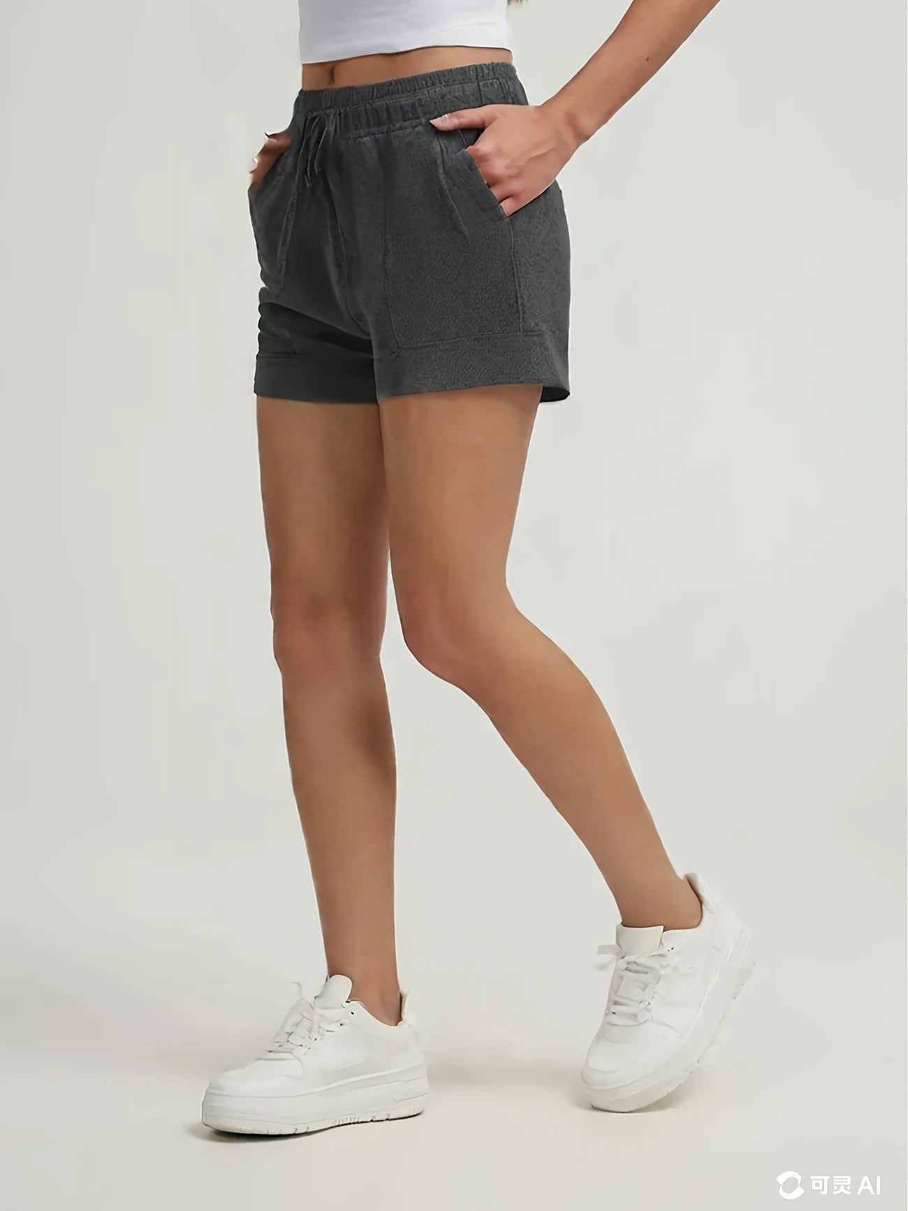 Short de Plage Femme Texturé – Taille Élastique à Nouer, Léger & Confortable pour l’Été
