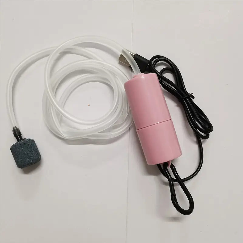 Pompe à Air USB pour Aquarium – Mini Bulleur Silencieux avec Pierre Diffuseur pour Poissons et Reptiles