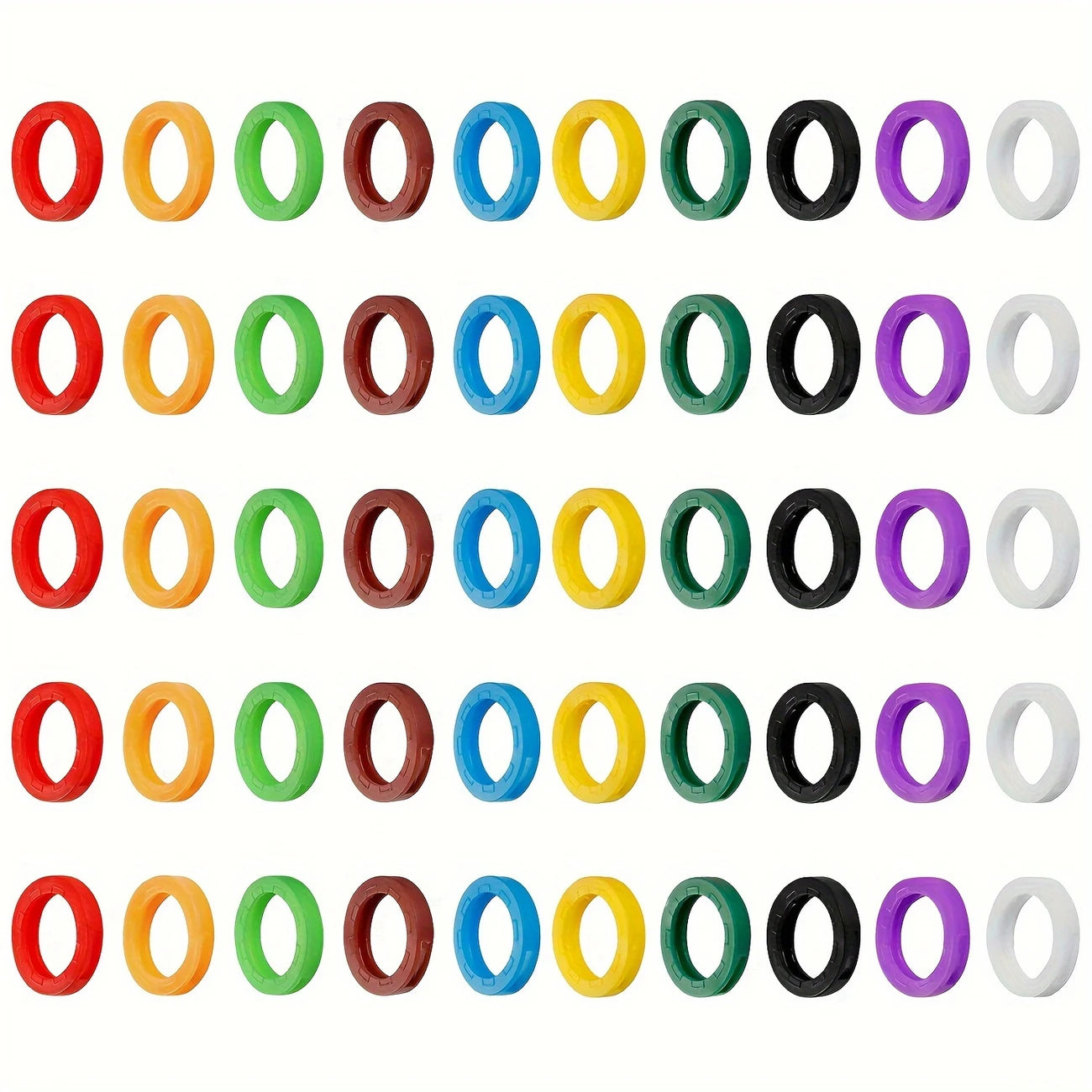 Lot de 10/20/30 Anneaux Colorés pour Porte-Clés – Marqueurs de Clés Pratiques et Résistants en Plastique