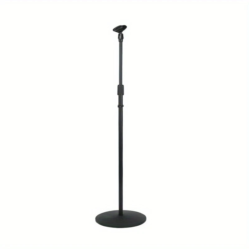 Pied de Micro Réglable avec Base Ronde en Métal – Support Stable pour Chant, Studio & Scène