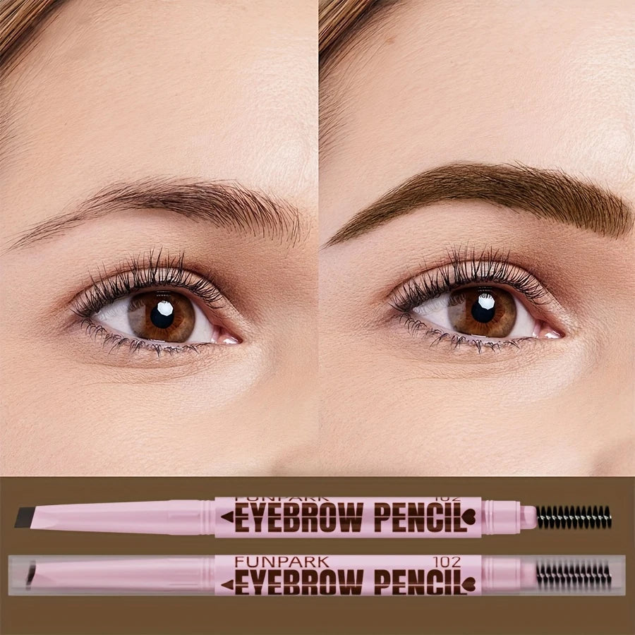 Crayon Sourcils 2-en-1 FUNPARK Teinte 101-104 – Pointe Biseautée et Brosse Intégrée pour Sourcils Définis Naturellement