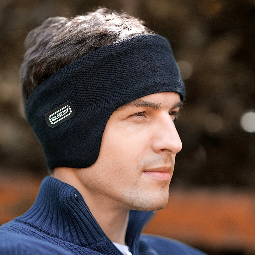 Cache-Oreilles Homme en Tricot Doublé Polaire – Bandeau Hiver Chaud, Léger et Coupe-Vent GOGOLOVEJOY