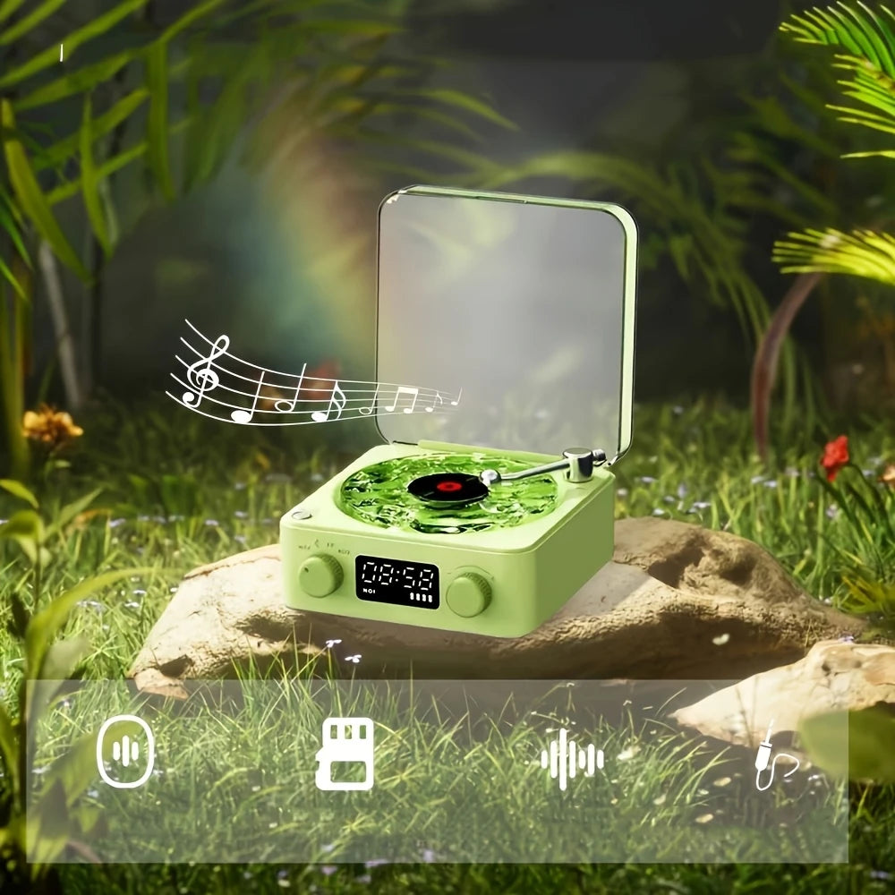 Mini Platine Vinyle LED avec Horloge – Objet Déco Vintage & Gadget Musique Tendance