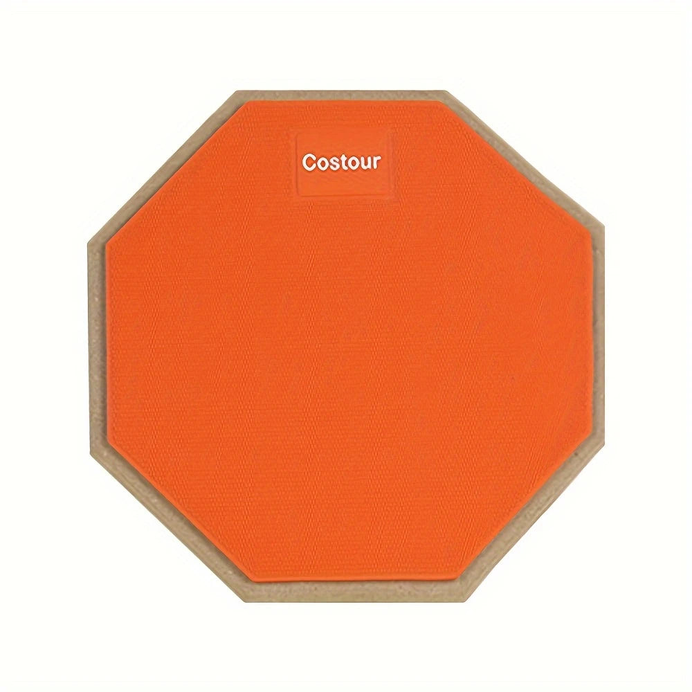 Pad d’Entraînement Batterie Silencieux – Practice Pad Octogonal 12” Costour avec Surface Antidérapante et Rebond Réaliste