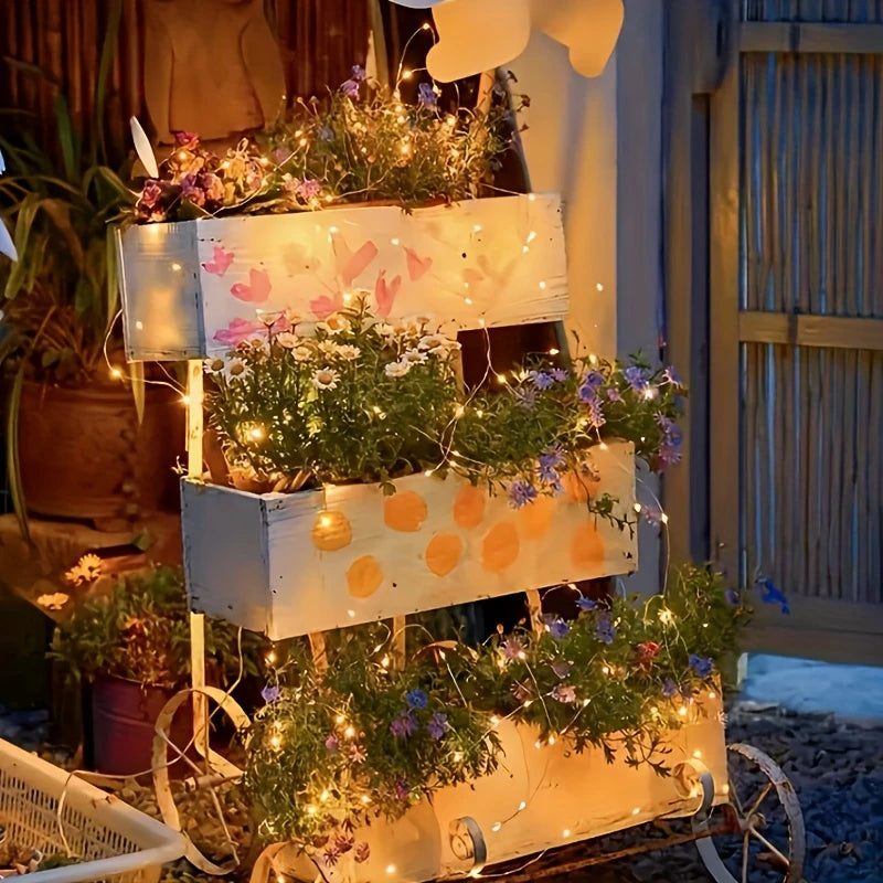 Guirlande LED Solaire Intelligente – Éclairage Ambiance Terrasse & Balcon avec Détection Automatique