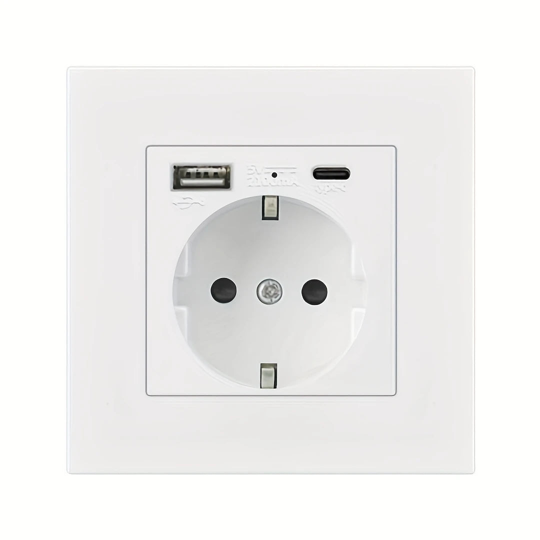 Prise Murale EU avec Double Port USB – Recharge Facile au Quotidien