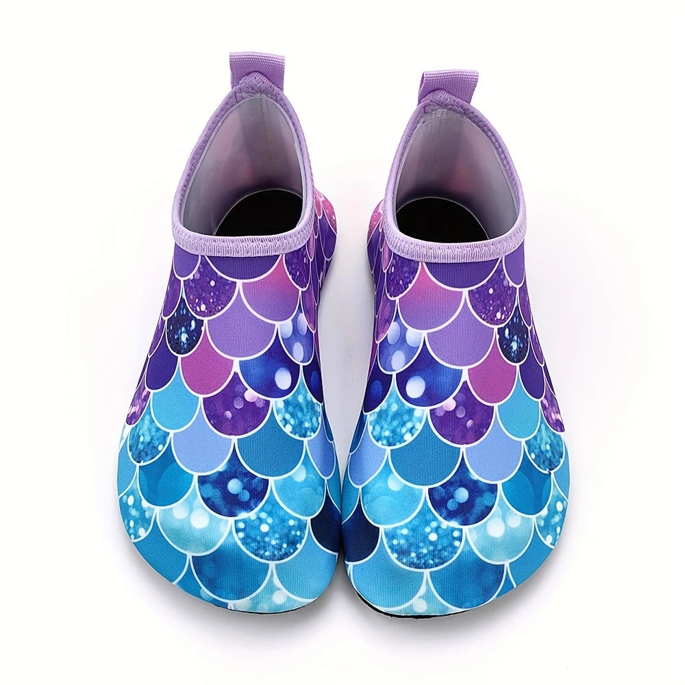 Chaussures Aquatiques Enfant Motif Écailles – Antidérapantes et Ultra Légères