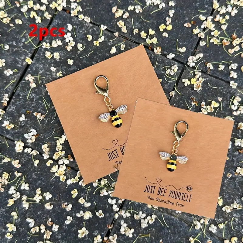 Porte-clés Abeille Dorée avec Carte Message – Cadeau Symbolique Inspirant 'Just Bee Yourself