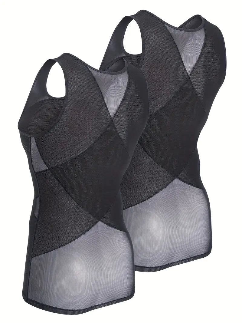Débardeur Gainant Homme Invisible – Sous-Vêtement Sculptant Ultra-Confort pour Ventre Plat et Dos Redressé