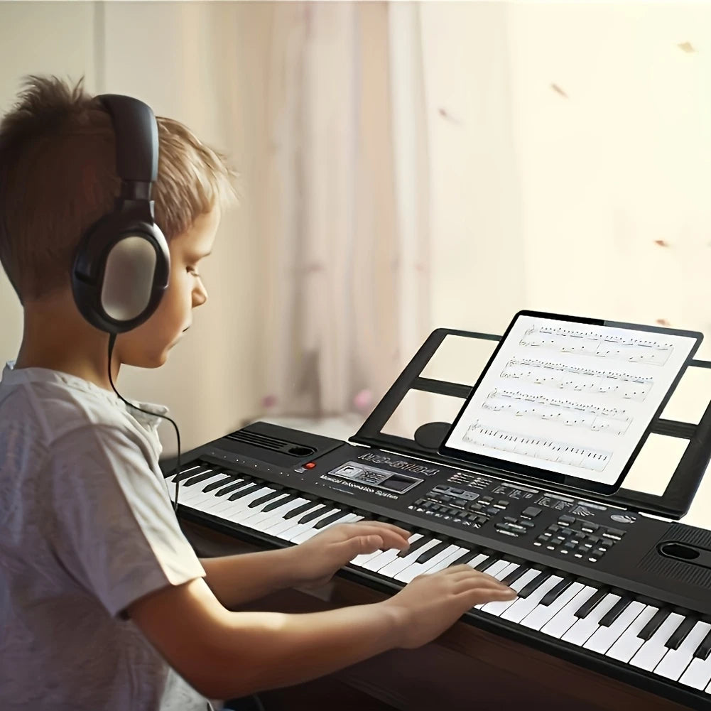 Clavier électronique 61 touches avec support – Piano numérique pour enfants et débutants