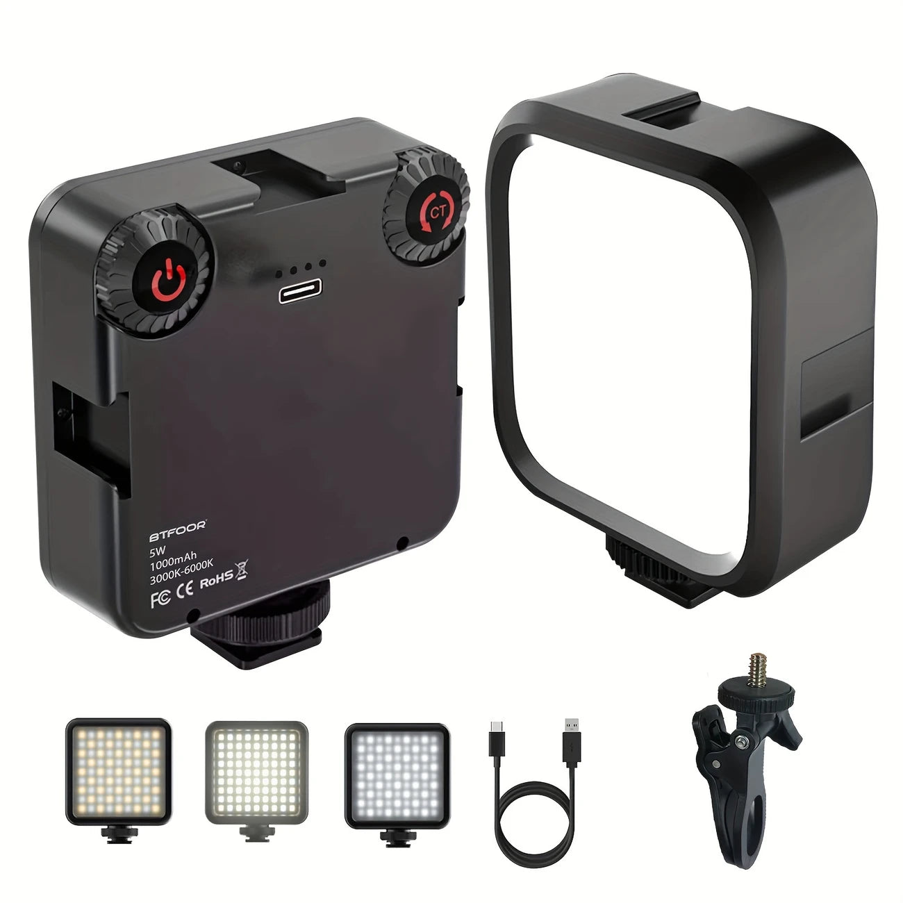 Éclairage LED Portable avec Trépied et Support – Lampe de Studio pour Smartphone, Appareil Photo et Vidéo