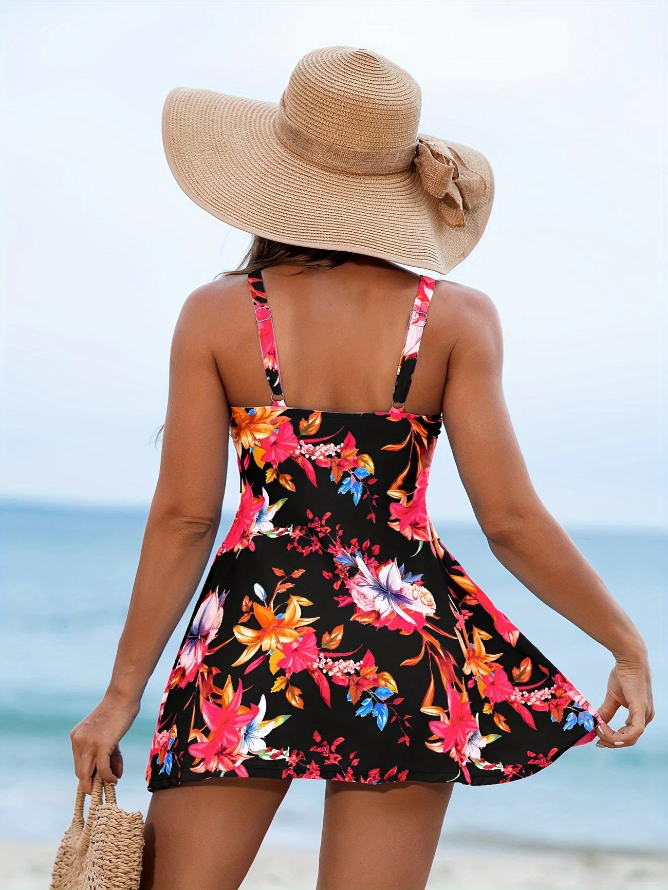 Tankini femme floral avec short intégré – Confort et style pour toutes vos baignades