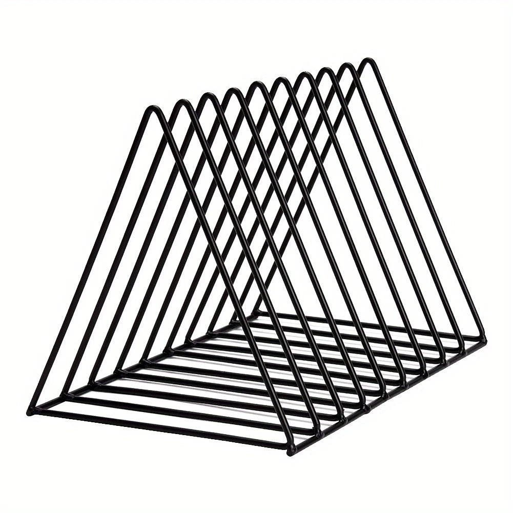 Présentoir Triangulaire Métal Noir pour Vinyles ou CD – Support Moderne & Minimaliste