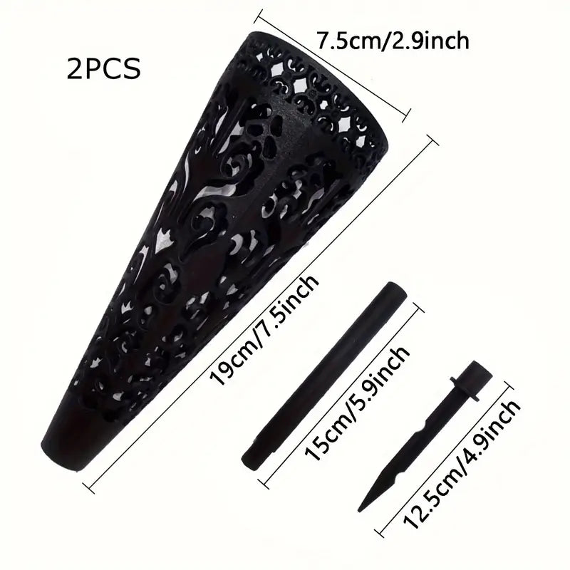 2 Lampes Solaires Noires pour Jardin – Hommage Élégant pour Animaux Décédés, Éclairage de Mémorial Extérieur