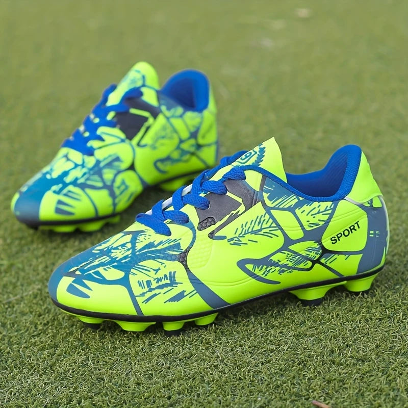 Chaussures de Football Enfant Garçon – Crampons Antidérapants Terrain Sec
