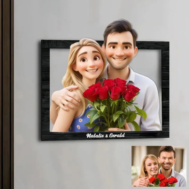 Portrait cartoon personnalisé à partir de votre photo – Cadeau unique pour couples ou familles