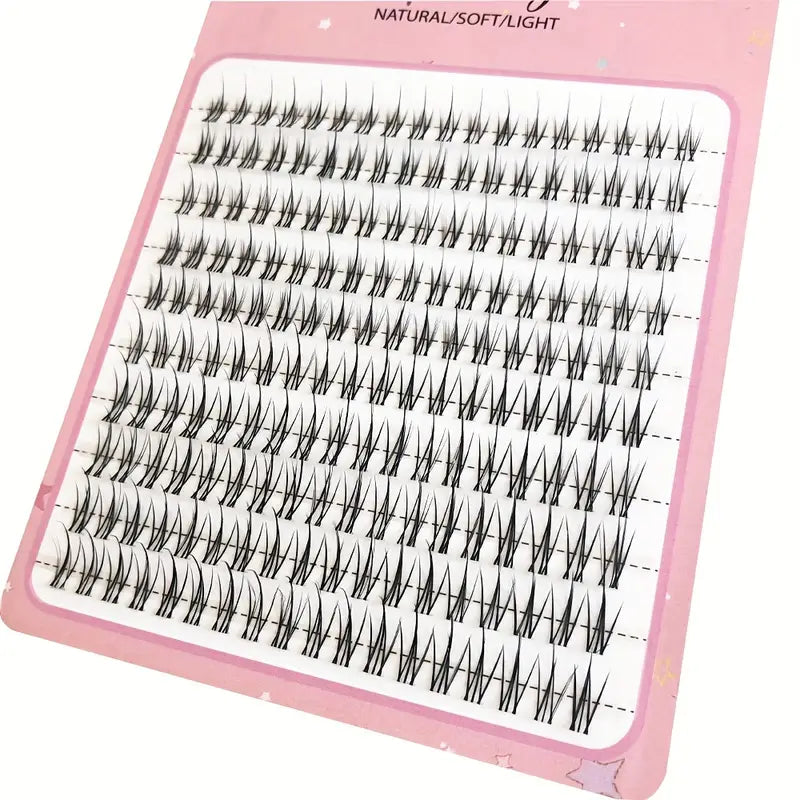 Faux Cils en Touffes Ultra Fins – Effet Naturel, Léger et Confortable pour un Regard Intense – Lot Professionnel de Cils Individuels