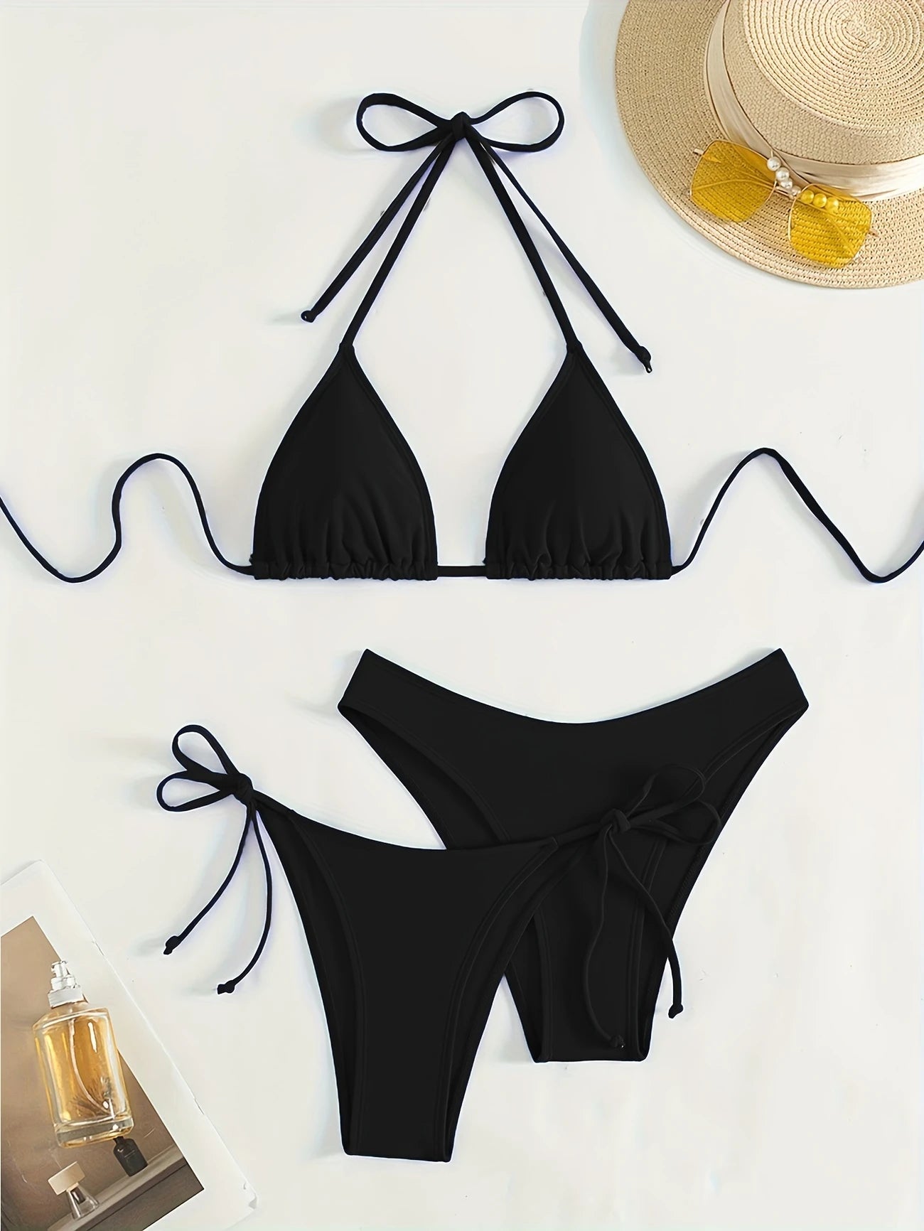 Ensemble Bikini Brésilien – Triangle Ajustable & Bas Échancré à Nouer