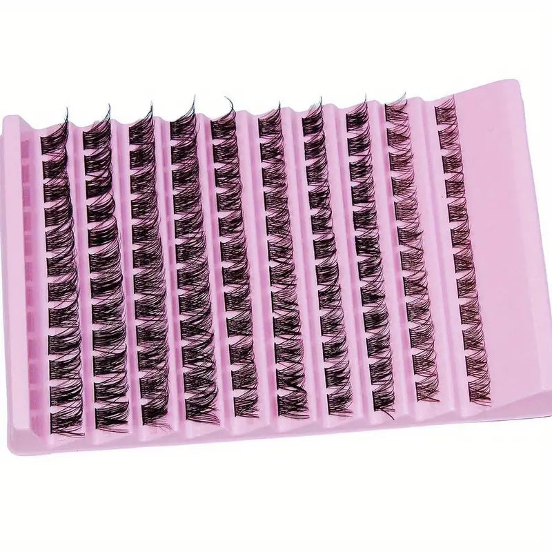 Faux Cils en Touffes Volume Naturel – Extension Individuelle Facile à Poser pour un Regard Intense et Élégant – Lot Professionnel Réutilisable