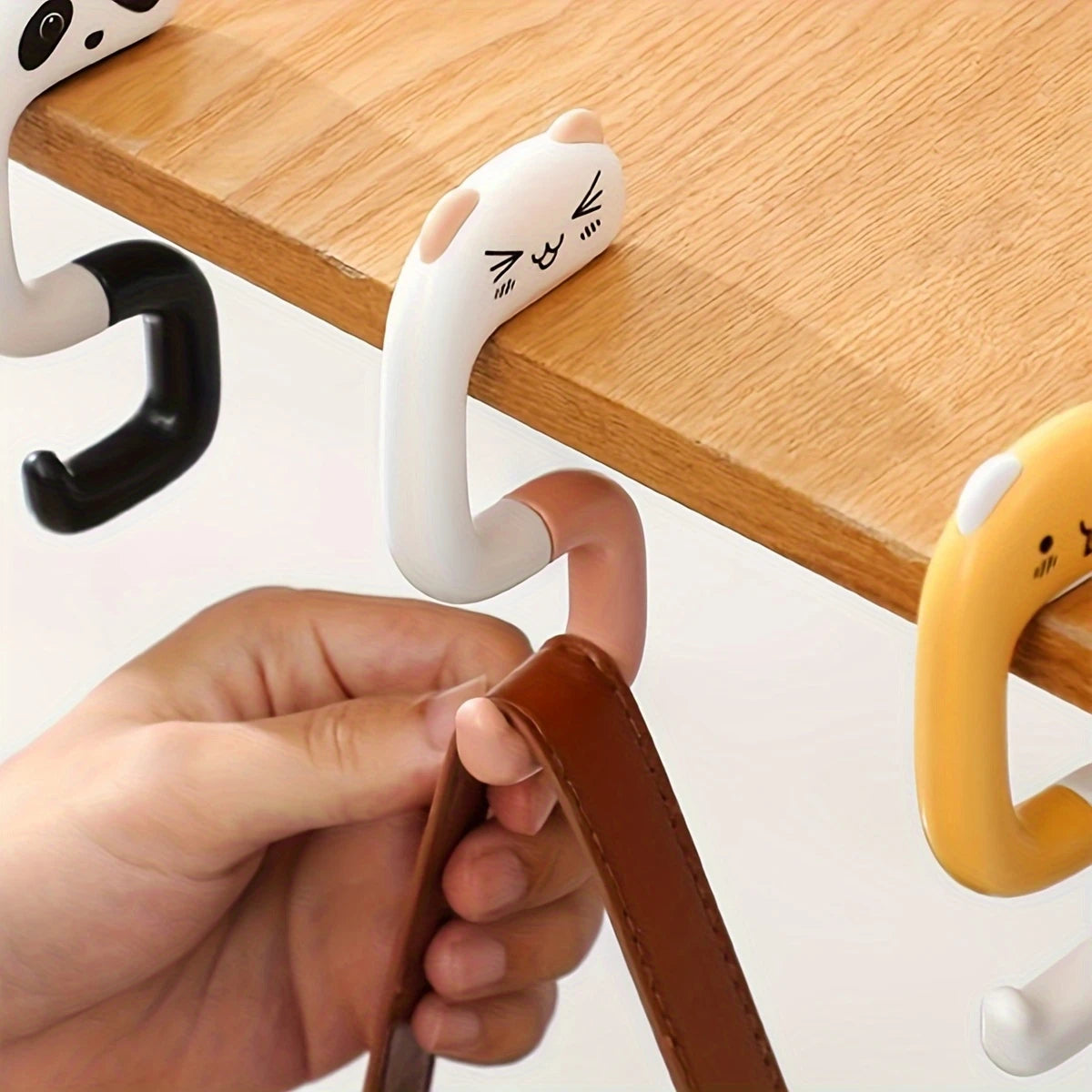 Crochet Clip pour Sac à Main Motif Animal – Chat & Panda Kawaii, Pratique pour Poussette, Valise ou Dressing