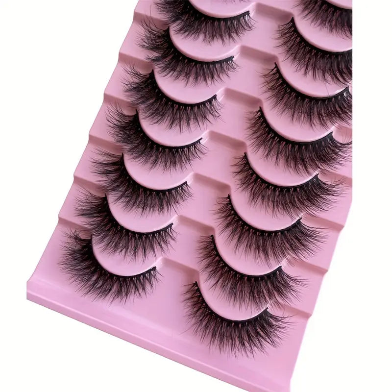 Faux Cils Effet Naturel Volume 3D – Lot de 10 Paires Ultra Douces et Réutilisables pour Regard Glamour