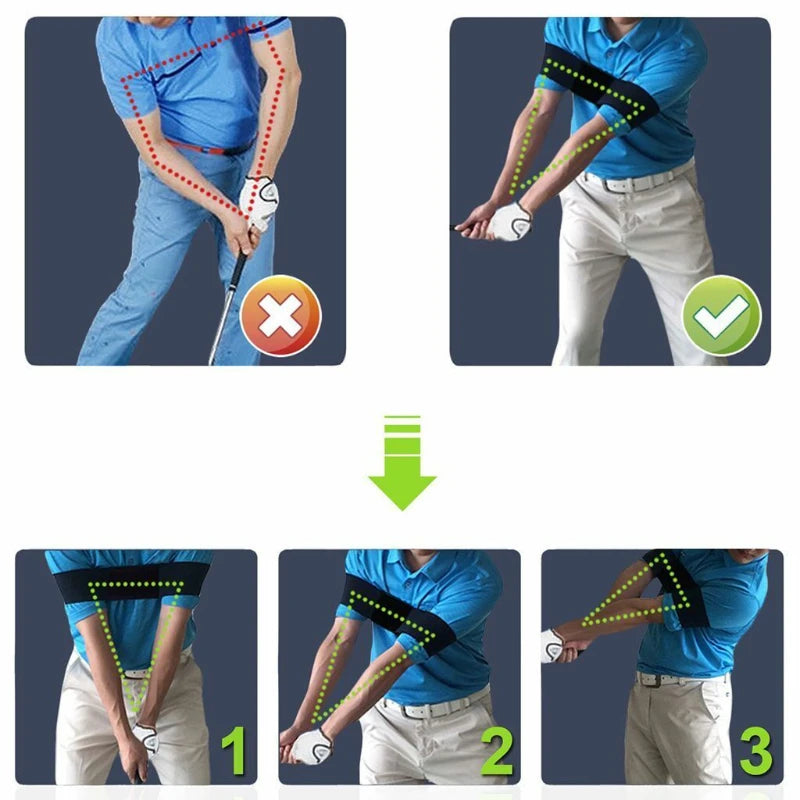 Correcteur de Posture Golf – Bande Élastique Réglable pour Améliorer le Swing et la Position des Bras
