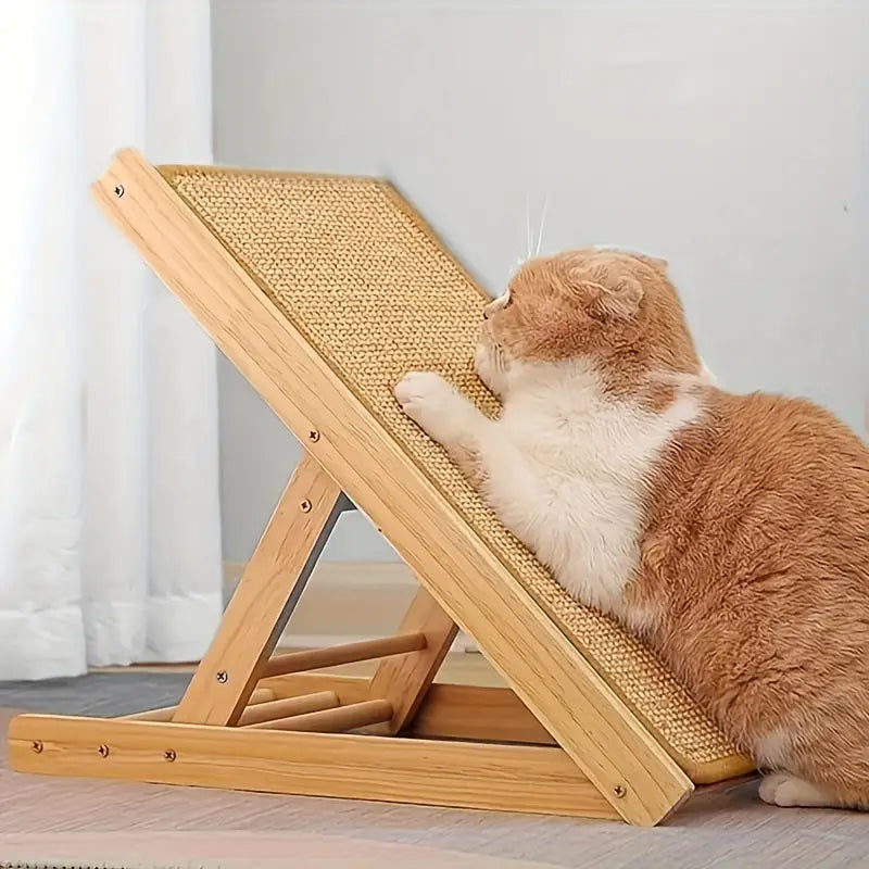 Griffoir Inclinable pour Chat avec Structure en Bois – Panneau à Griffer Réglable et Stable