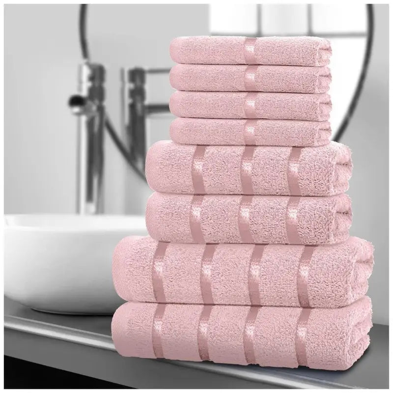 Lot de 08 Serviettes de Bain – Coton Doux et Absorbant, Serviettes Hygiène Corps et Visage Luxe & Spa