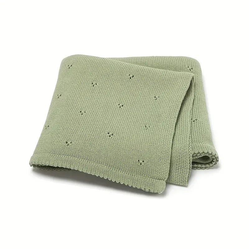 Couverture Tricot Bébé Douce – Plaid Respirant et Confortable pour Chambre Bébé et Nouveau-né
