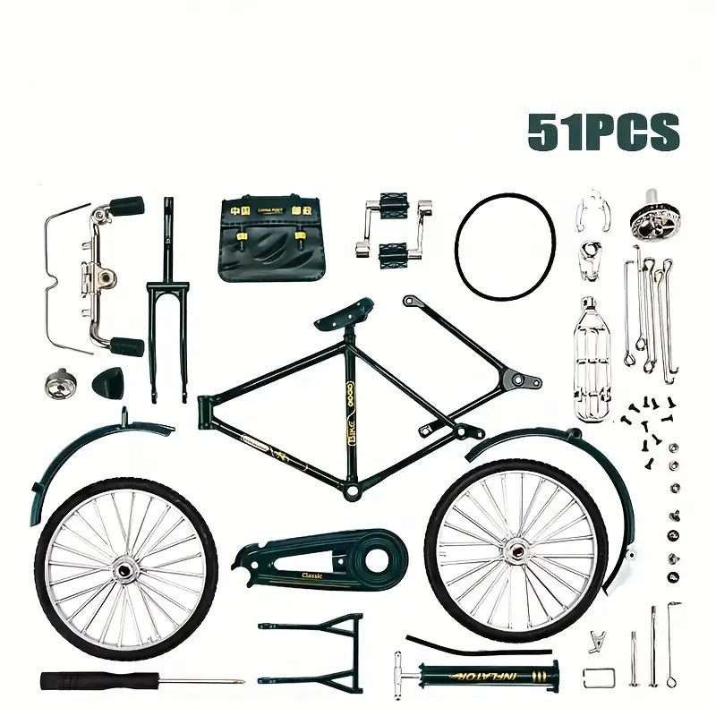 Kit Maquette Vélo 3D en Métal – 51 Pièces à Assembler, Modélisme de Précision pour Passionnés de Construction