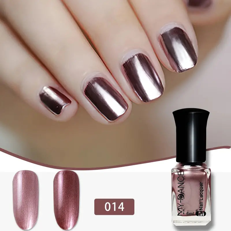 Vernis Effet Chrome Métallisé – Finition Miroir Ultra Brillante pour Nail Art Glamour