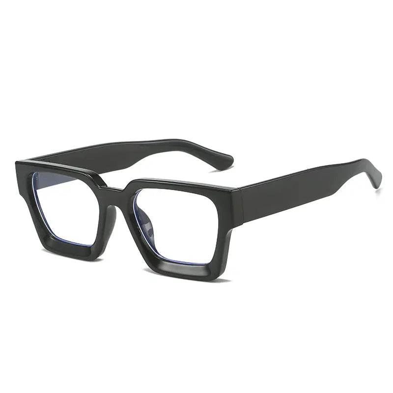 Lunettes homme rectangulaires noires – Monture épaisse tendance rétro pour un style affirmé