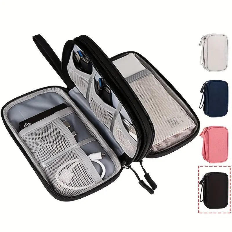 Étui de Rangement pour Accessoires Électroniques – Pochette Organisateur Câbles, Chargeurs, Écouteurs et Powerbank avec Compartiments