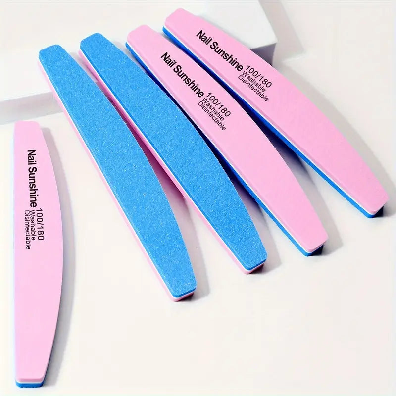 Limes à Ongles Professionnelles Double Face 100/180 – Outils de Polissage et Ponçage Manucure et Pédicure