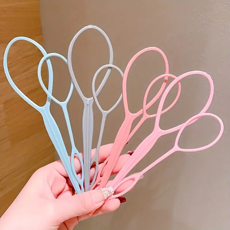 Outils de coiffure – Lot d’anneaux passe-mèches pour tresses et chignons faciles