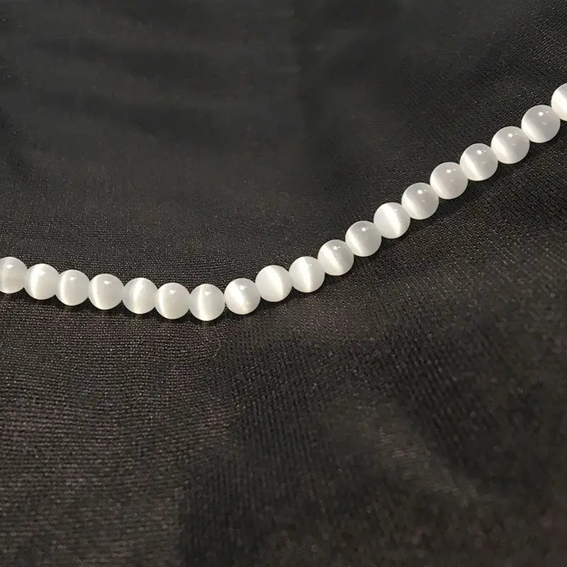 Perles rondes en pierre de lune blanche – Pierres précieuses en vrac pour bijoux DIY et lithothérapie