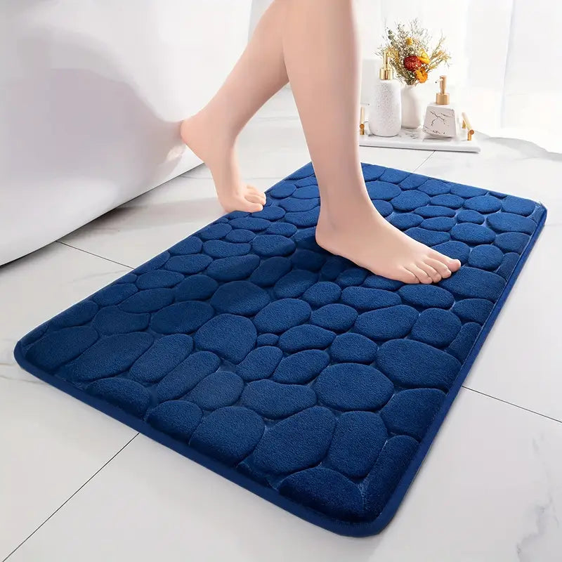 Tapis de Bain Antidérapant en Mousse à Mémoire de Forme – Doux, Absorbant et Confort Pieds Effet Galets
