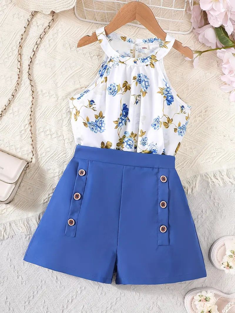 Hauts fille sans manches à motifs papillons – Top chic été violet