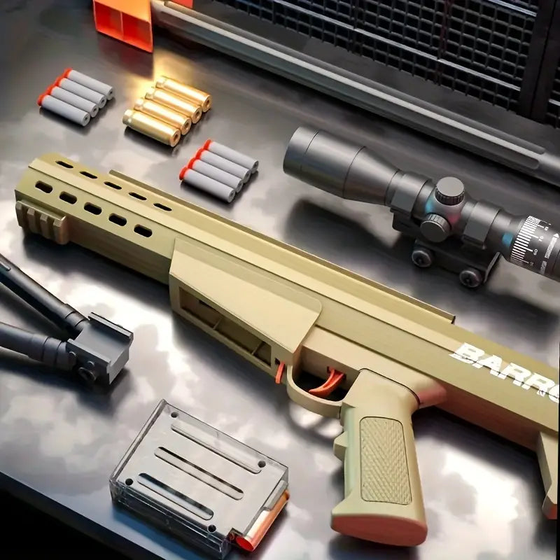 Fusil Sniper Jouet Barrett 76.2cm avec Lunette et Trépied – Jeu de Tir Réaliste pour Enfants et Adolescents